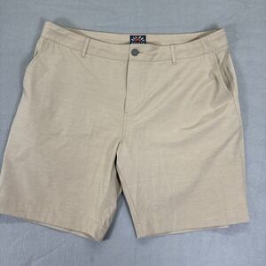 Faherty‎ Shorts Men's 38 Khaki Tan 9" inseam All Day Polyester Cotton Casual